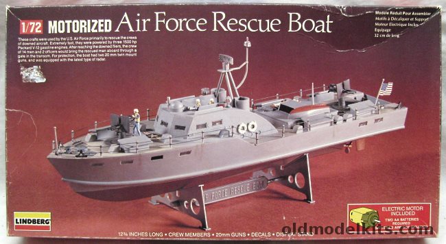 Lindberg 1/72 Air Force Rescue Boat - Motorized, 7415 plastic model kit